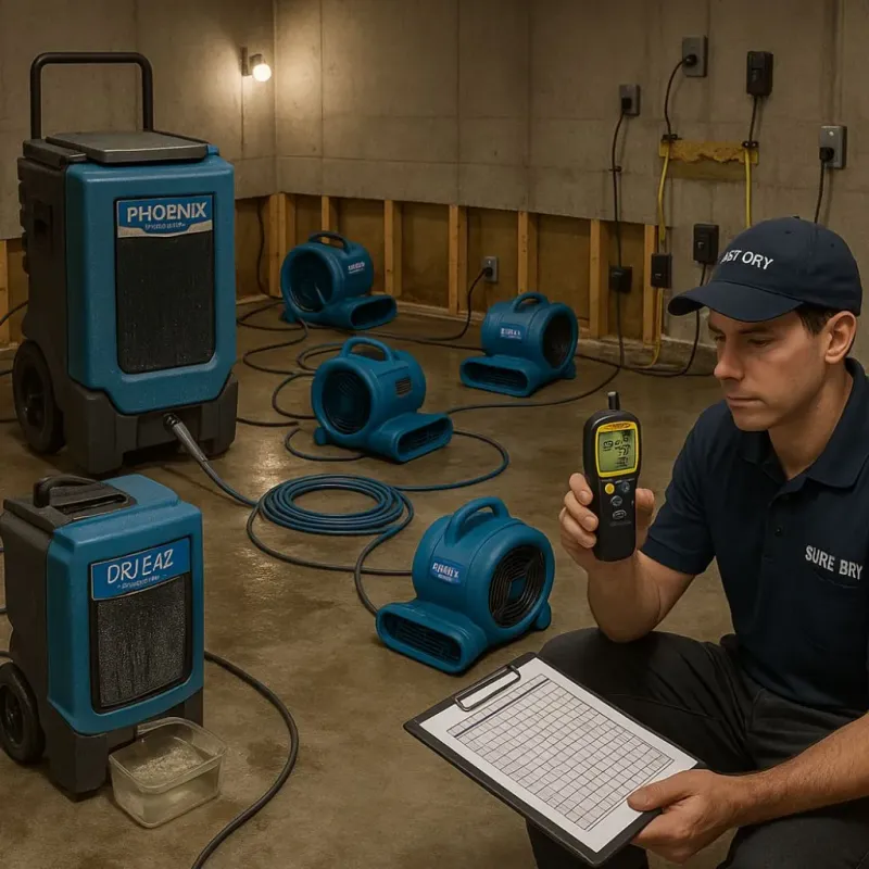 Structural Drying and Dehumidification process in Sedgwick, KS